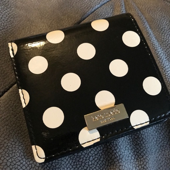 kate spade Handbags - Patent Leather polka dot wallet